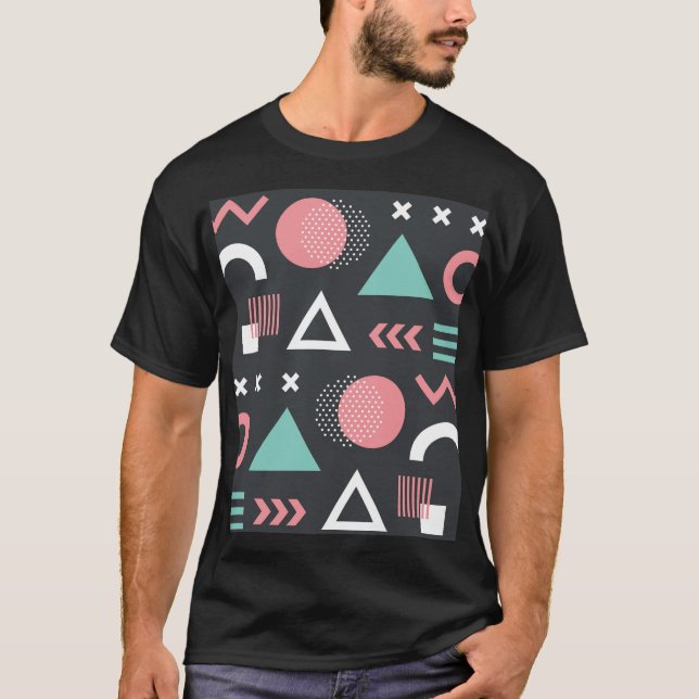 T-shirt Chiffres géométriques vintages : conception transp (Devant)