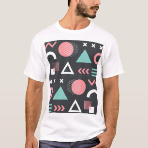 T-shirt Chiffres géométriques vintages : conception transp