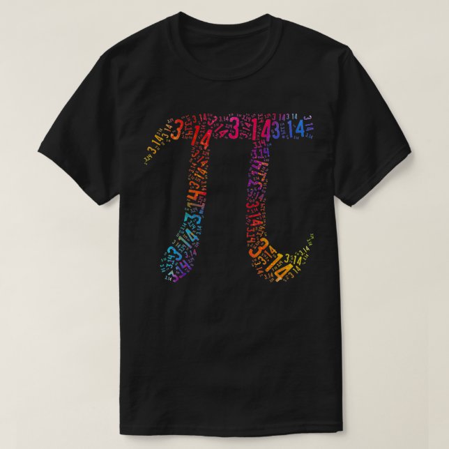 T-shirt Chiffres Rainbow Pi Funny Pi 314 Enseignants Math  (Design devant)