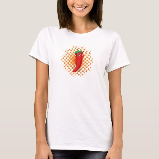 T-shirt Chiffres rouges Hot Pepper Diva Orange (Devant)