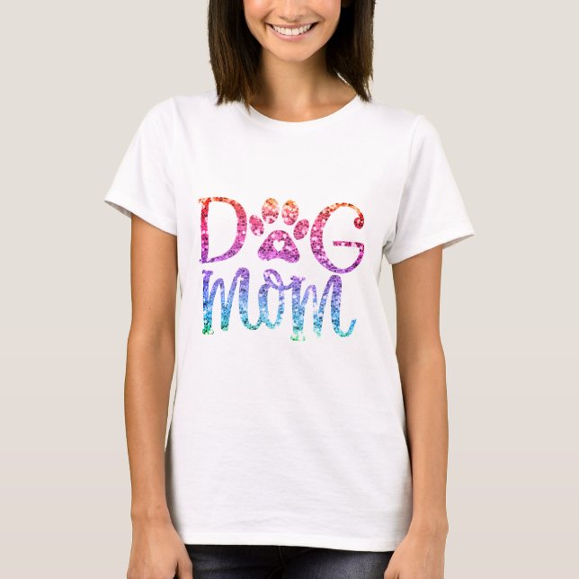 T-shirt Chig Mom Rainbow Parties scintillant mignonne (Devant)