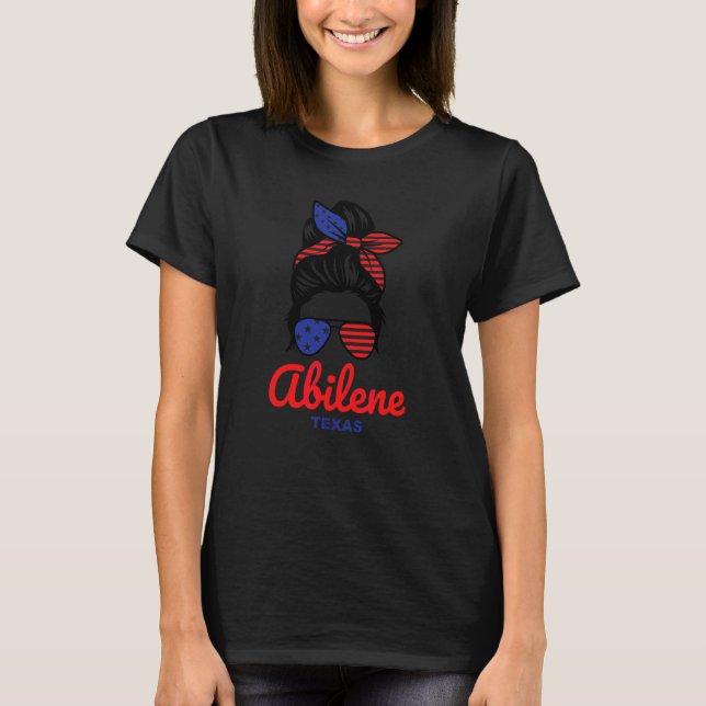 T-shirt Chignon Abilene Texas Rétro Désordonné (Devant)