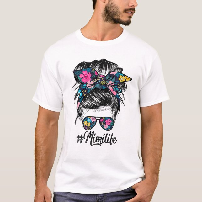 T-shirt Chignon Cheveux Décoiffés Mimi Life (Devant)