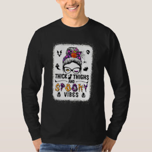 T-shirt Chignon Décoiffé Halloween Cuisses Épaisses Et Vib