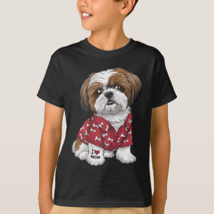 T-shirt Chih Tzu Chien Shih Tzu Maman I Love Maman Tattoo