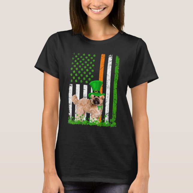 T-shirt Chih Tzu Chiens de la Saint Patrick Chiens de la F (Devant)