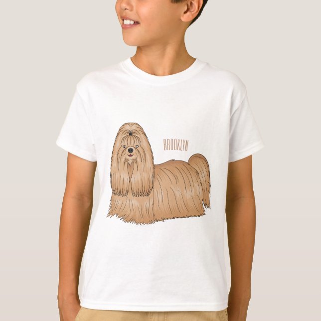 T-shirt Chih tzu long cheveux dessin de chien (Devant)
