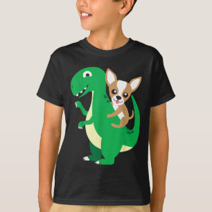 T-shirt Chihuahua à cheval sur un dinosaure T-Rex Dino Chi
