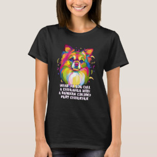 T-shirt Chihuahua à fourrure de couleur arc-en-ciel Chiwaw