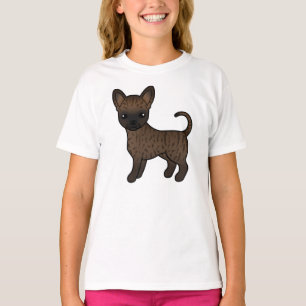 T-shirt Chihuahua à poil lisse bringé, chien de dessin ani