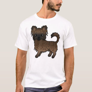T-shirt Chihuahua à poil long bringé Chien de dessin animé