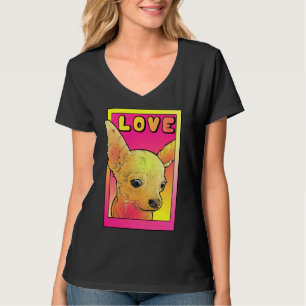 T-shirt Chihuahua Aime Le Pop Rose Et Jaune