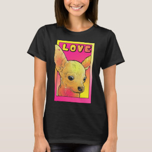 T-shirt Chihuahua Aime Le Pop Rose Et Jaune