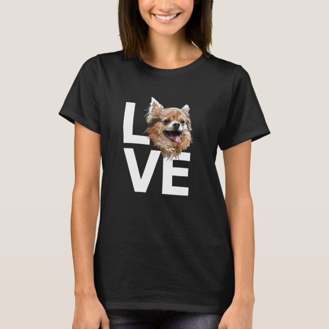 T-shirt Chihuahua Aimer longs cheveux Chiwawa Long Haired  (Devant)
