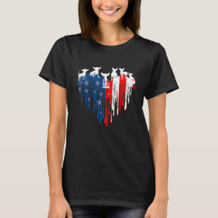 T-shirt Chihuahua American Heart Flag Chien 4 juillet