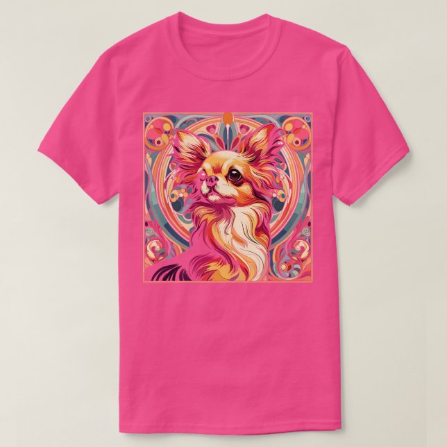 T-shirt Chihuahua Amoureux de les chiens Design Art Déco (Design devant)
