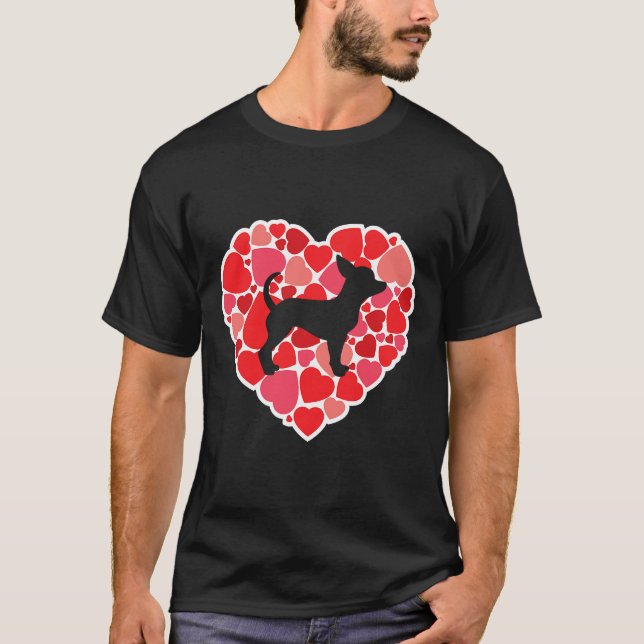T-shirt Chihuahua Amoureux de les chiens Saint-Valentin_s  (Devant)