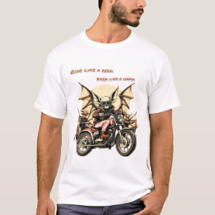 T-shirt Chihuahua Biker avec Bat Wings