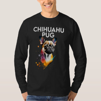 T-shirt Chihuahua Carlin Puggy Carlin Pugly Mops chien pou