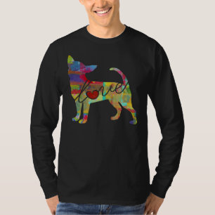 T-shirt Chihuahua Chien Aime Un Aquarelle Lumineux Et Colo