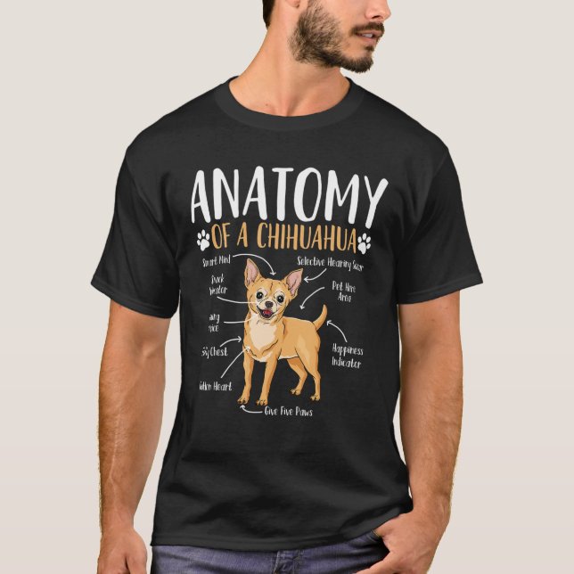 T-shirt Chihuahua Chien anatomie (Devant)