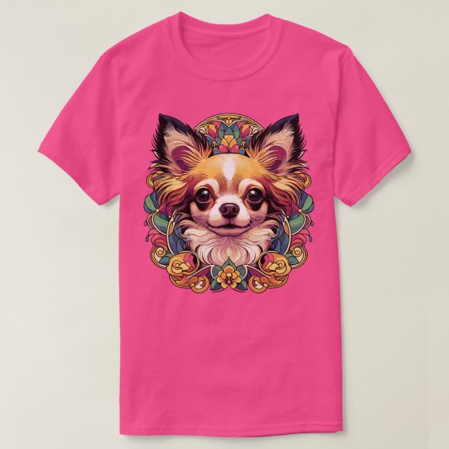 T-shirt Chihuahua Chien Art Nouveau Design Amoureux des ch (Design devant)