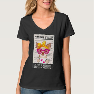 T-shirt Chihuahua Chien Chiot Stalker Personnel Mugshot Fe