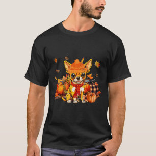 T-shirt Chihuahua Chien Chute Écharpe léopard Citrouilles