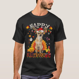 T-shirt Chihuahua Chien Halloween Chien de Noël Joyeux Hal