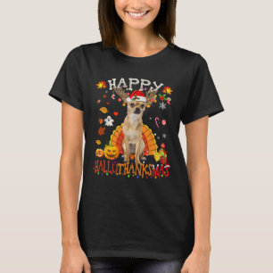 T-shirt Chihuahua Chien Halloween Chien de Noël Joyeux Hal