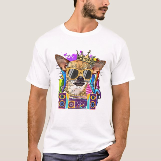 T-shirt Chihuahua Chien Hip hop 90s Rap Music T Shirt (Devant)