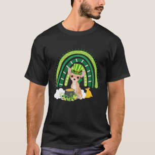 T-shirt Chihuahua Chien Irish Leprechaun Rainbow Saint Pa