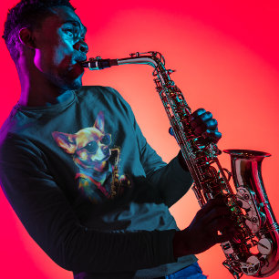 T-shirt Chihuahua Chien jouant du saxophone