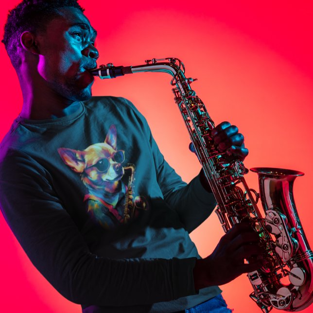 T-shirt Chihuahua Chien jouant du saxophone (Créateur téléchargé)