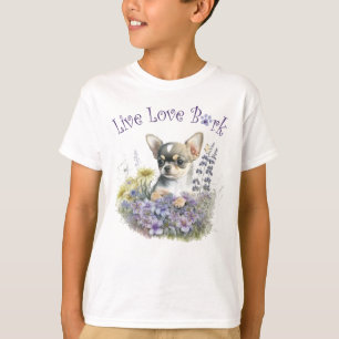 T-shirt Chihuahua Chien Mignon Floral