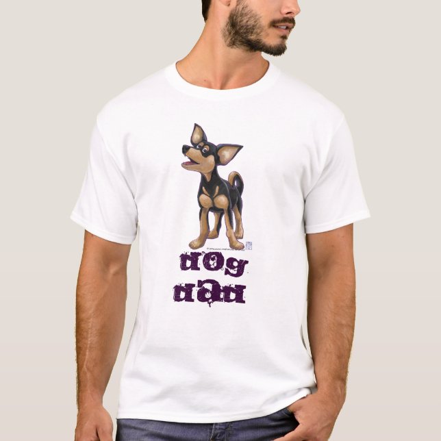 T-shirt Chihuahua Chien Papa Têtes et Tails (Devant)