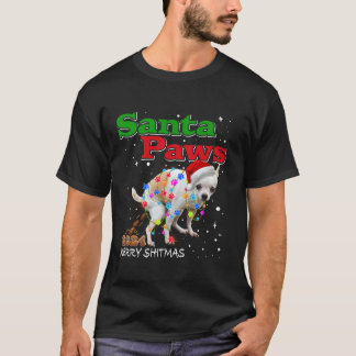 T-shirt Chihuahua Chien Pooping Noël 2024 Père Noël Paws X