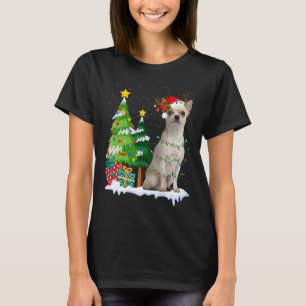 T-shirt Chihuahua Chien Santa Hat Reindee Lumières de Noël