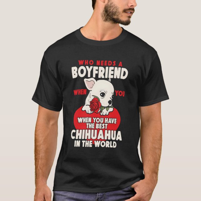 T-shirt Chihuahua Chihuahueã±O Qui A Besoin D'Un Ami Quand (Devant)