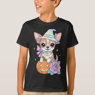 T-shirt Chihuahua chiot sorcière citrouille Halloween Kawa