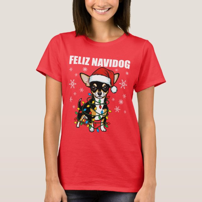 T-shirt Chihuahua Christmas (Devant)