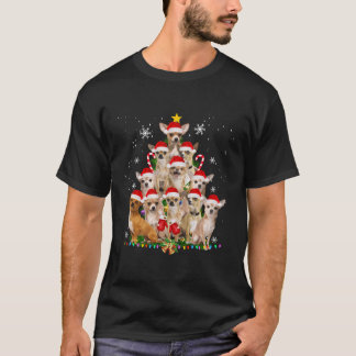 T-shirt Chihuahua Christmas Tree Chien Père Noël Joyeux Pu