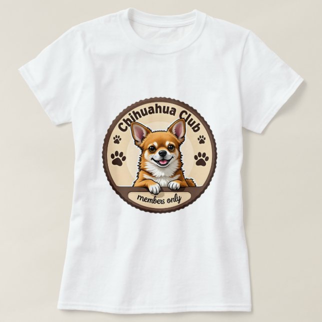 T-shirt Chihuahua 'Club - Membres uniquement' (Design devant)