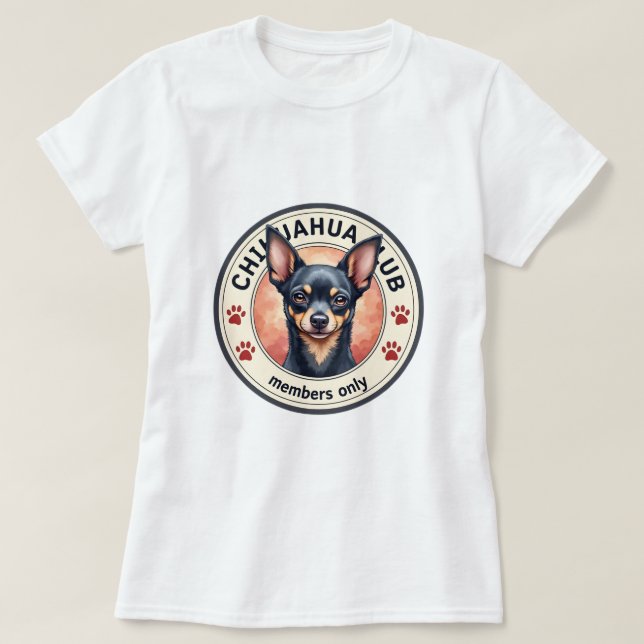 T-shirt Chihuahua 'Club - Membres uniquement' (Design devant)