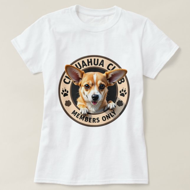 T-shirt Chihuahua 'Club - Membres uniquement' (Design devant)
