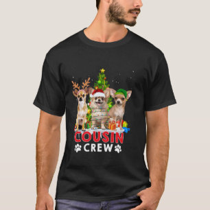 T-shirt Chihuahua Cousin Écran de Noël Lumières des arbres