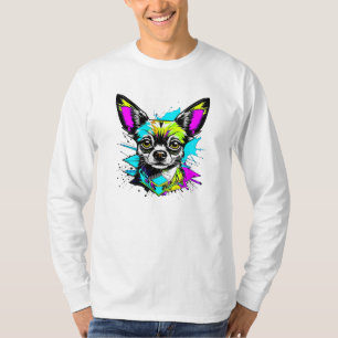 T-shirt Chihuahua Cyberpunk style Art Amoureux des chiens