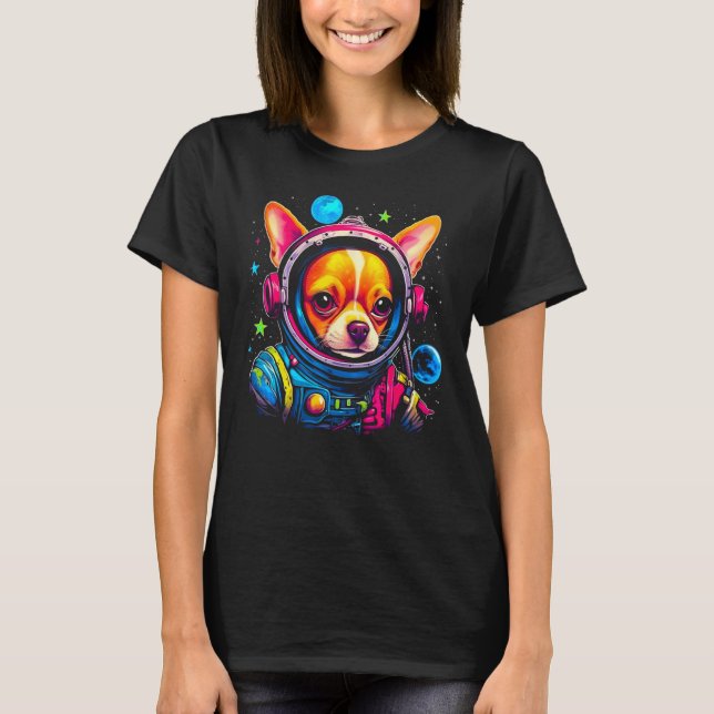 T-shirt Chihuahua Dog as Astronaut (Devant)