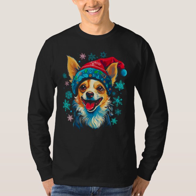 T-shirt Chihuahua Dog Christmas (Devant)