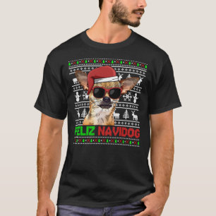 T-shirt Chihuahua Dog Feliz Navidog Funny Christmas Sweats